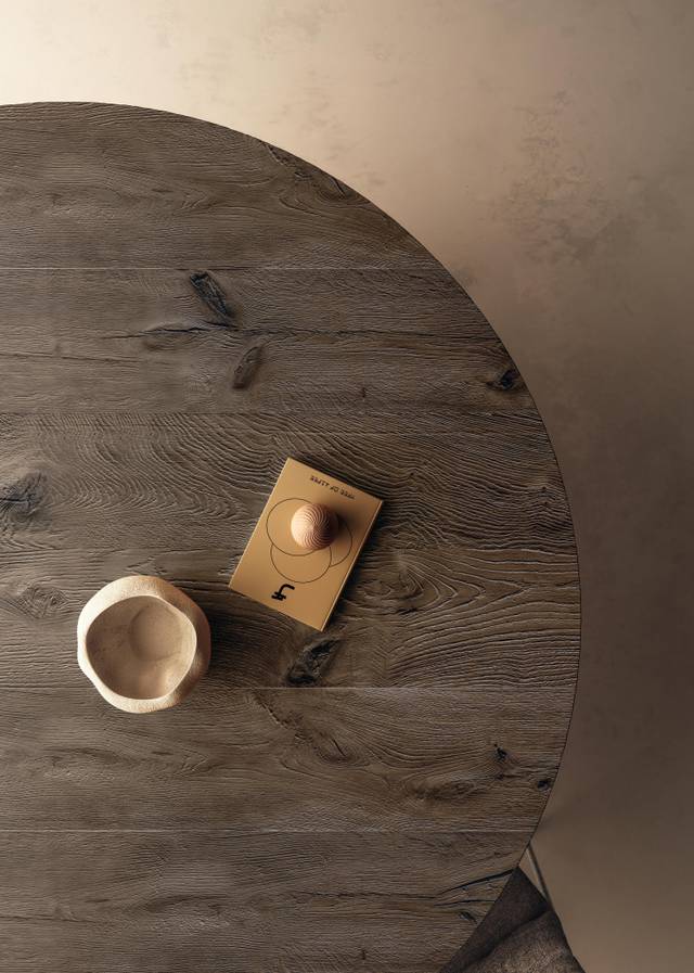 natural wood round table | Air Slim Round Table | LAGO