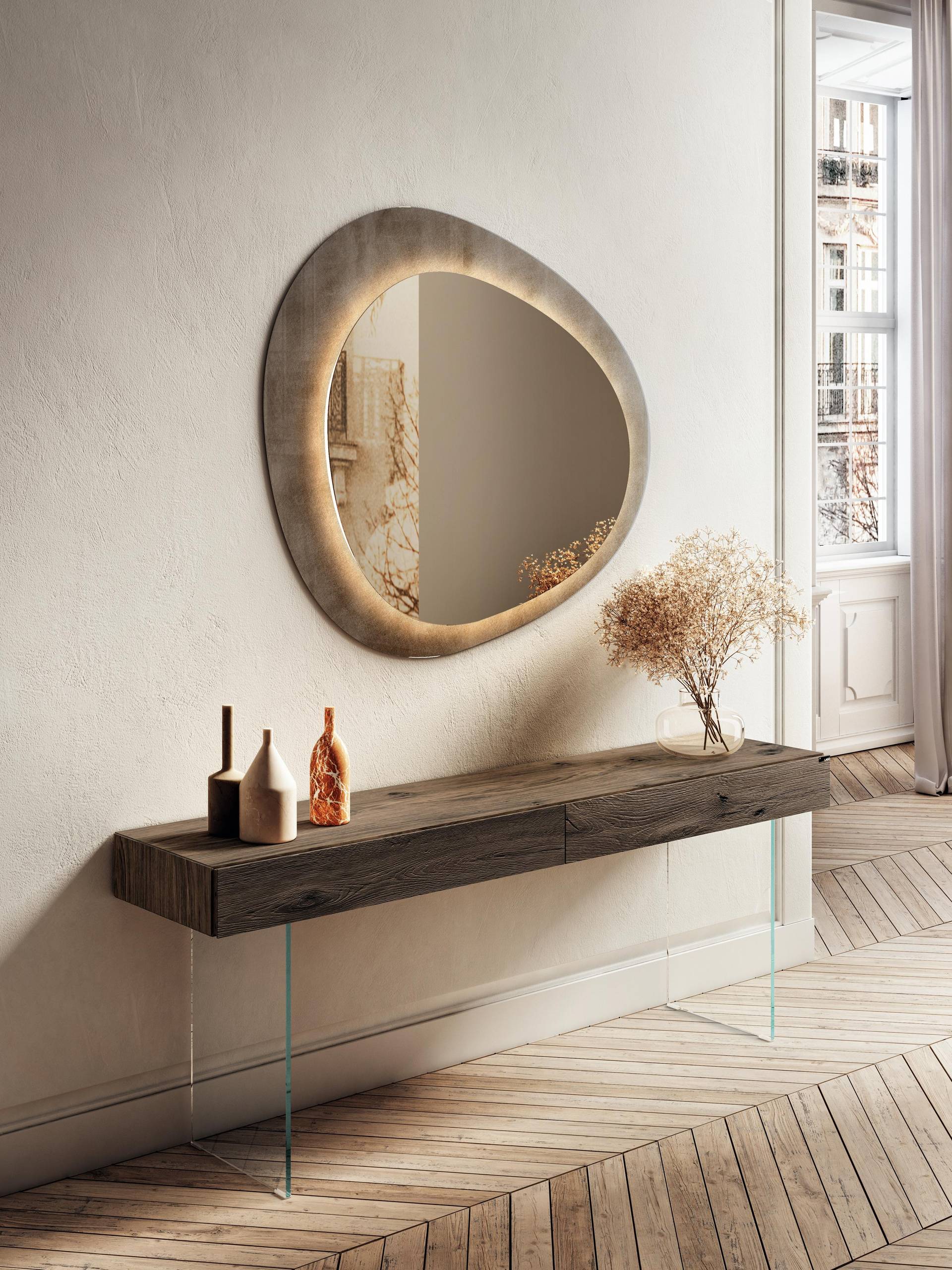 consola con espejo en madera y cristal | Consola 36e8 | LAGO consola con espejo en madera y cristal | Consola 36e8 | LAGO
