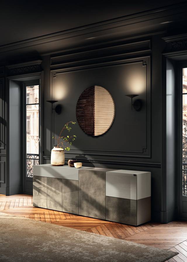 madia moderna  in vetro beige | Madia 36e8 | LAGO