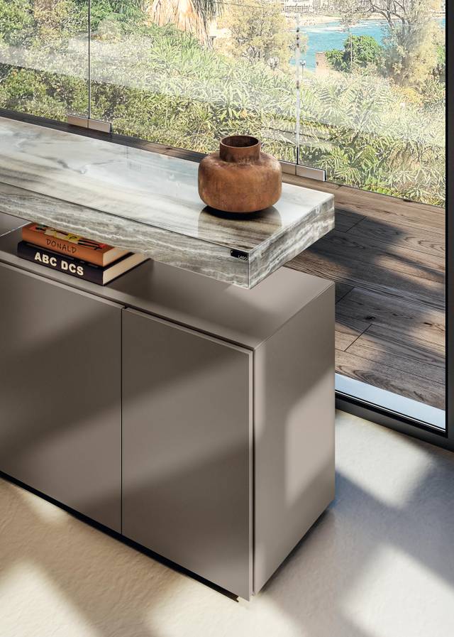 beige sideboard with hanging shelf | Air Sideboard | LAGO
