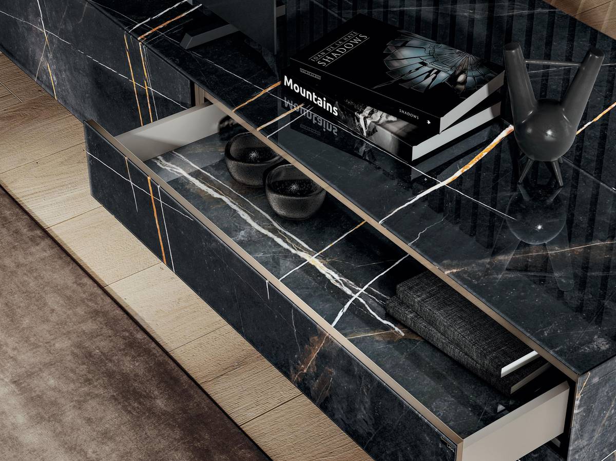 cajón mueble tv en mármol xglass | Mueble Tv Materia | LAGO cajón mueble tv en mármol xglass | Mueble Tv Materia | LAGO
