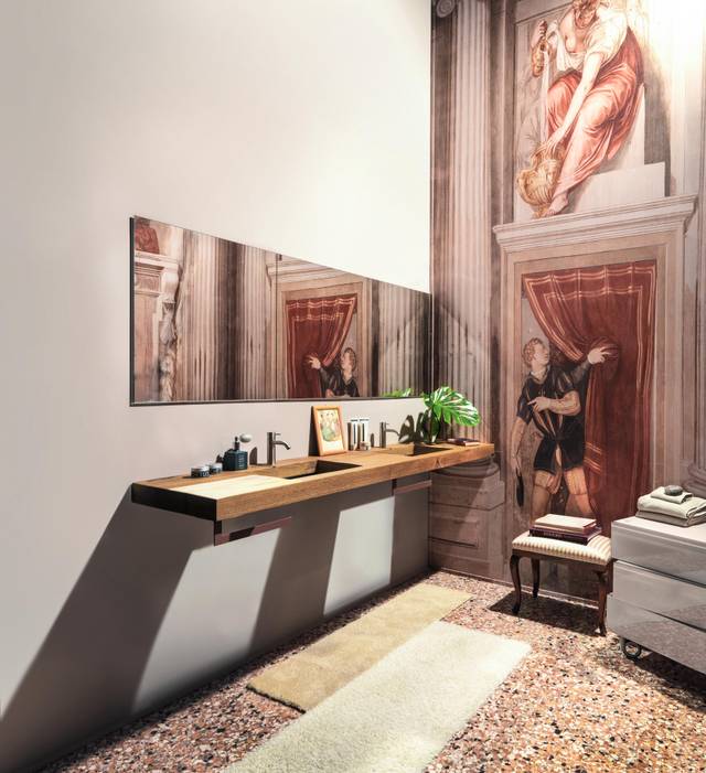 lavabo en madera y cristal | Lavabo Depth | LAGO