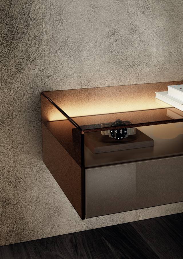 table de nuit murale beige | Table de Chevet Hom | LAGO