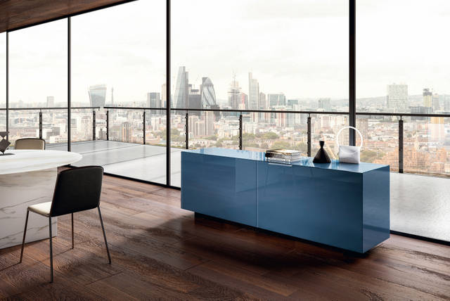 buffet moderne bleu clair en verre | Buffet Plenum | LAGO
